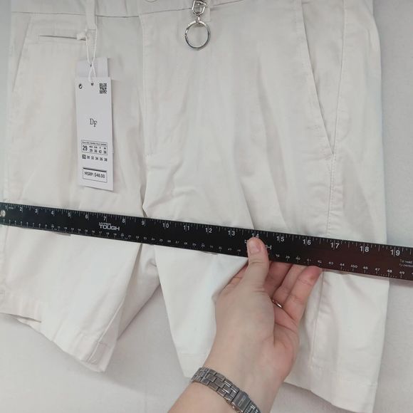NWT Denim & Flower Women MSRP $48 White Chino Bermuda Style Shorts SZ 29 Stretch - Picture 10 of 16